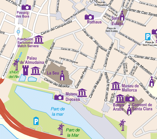 Mallorca-Homepage Karte Innenstadt-Palma