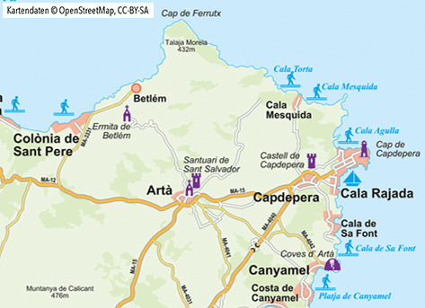 Karte Castell de Capdepera