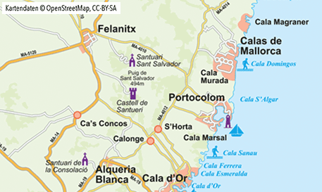 Karte Santuari de la Consolacio